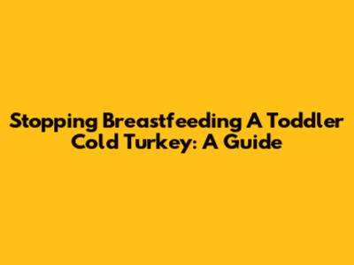 Stopping Breastfeeding A Toddler Cold Turkey: A Guide