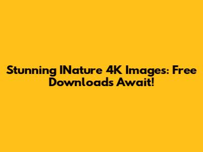 Stunning INature 4K Images: Free Downloads Await!