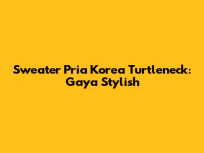 Sweater Pria Korea Turtleneck: Gaya Stylish