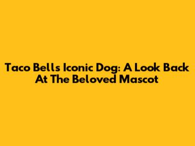 Taco Bell's Iconic Dog: A Look Back At The Beloved Mascot