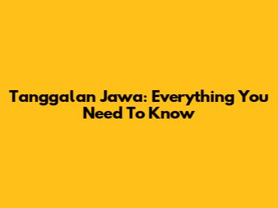 Tanggalan Jawa: Everything You Need To Know