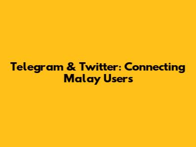Telegram & Twitter: Connecting Malay Users