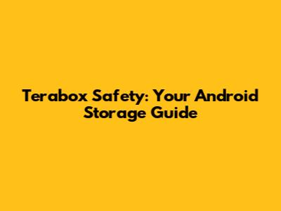 Terabox Safety: Your Android Storage Guide