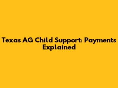 Texas AG Child Support: Payments Explained