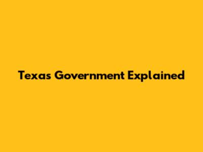 Texas Government Explained