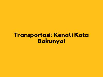 Transportasi: Kenali Kata Bakunya!