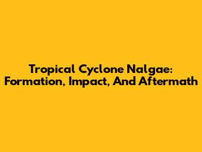 Tropical Cyclone Nalgae: Formation, Impact, And Aftermath
