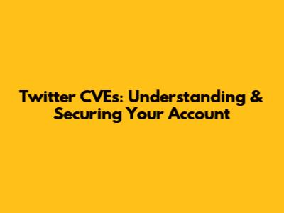 Twitter CVEs: Understanding & Securing Your Account