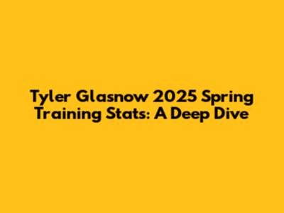 Tyler Glasnow 2025 Spring Training Stats: A Deep Dive