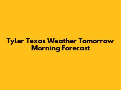 Tyler Texas Weather Tomorrow Morning Forecast