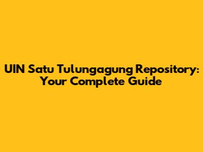 UIN Satu Tulungagung Repository: Your Complete Guide