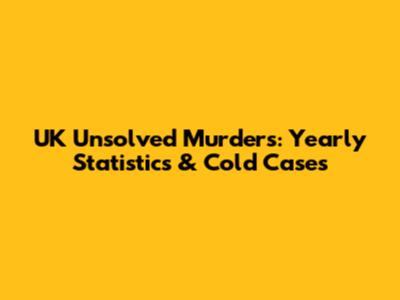 UK Unsolved Murders: Yearly Statistics & Cold Cases