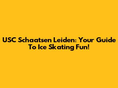 USC Schaatsen Leiden: Your Guide To Ice Skating Fun!