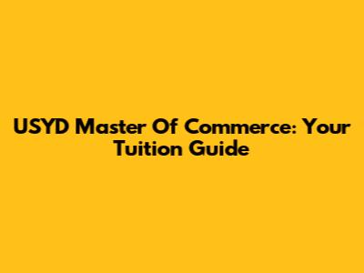 USYD Master Of Commerce: Your Tuition Guide