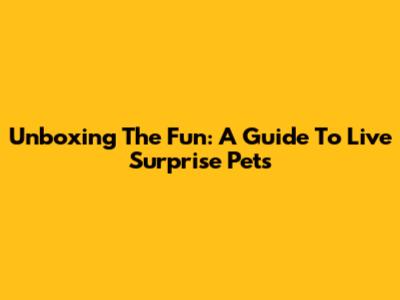 Unboxing The Fun: A Guide To Live Surprise Pets