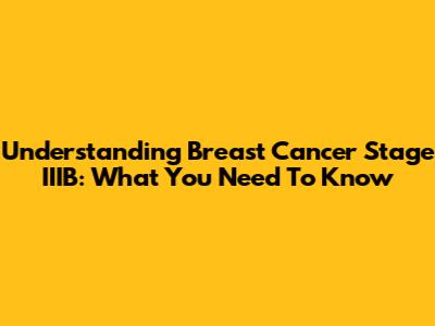Understanding Breast Cancer Stage IIIB: What You Need To Know