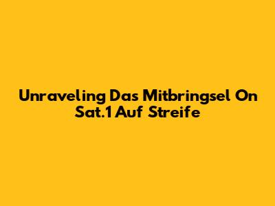 Unraveling Das Mitbringsel On Sat.1 Auf Streife