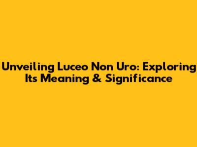 Unveiling 'Luceo Non Uro': Exploring Its Meaning & Significance