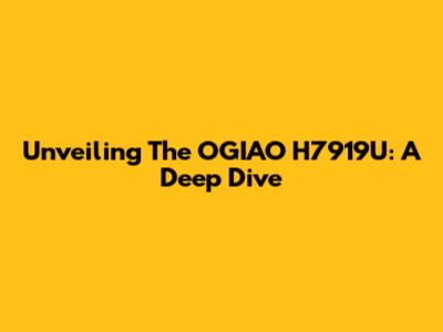 Unveiling The OGIAO H7919U: A Deep Dive