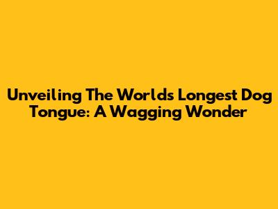 Unveiling The World's Longest Dog Tongue: A Wagging Wonder
