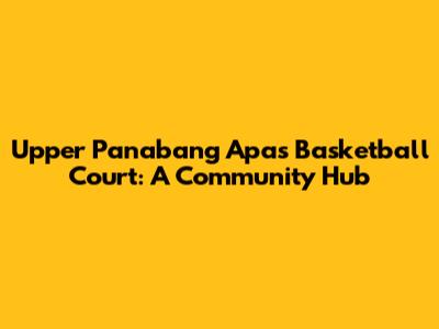 Upper Panabang Apas Basketball Court: A Community Hub
