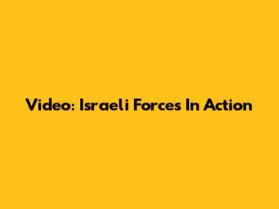 Video: Israeli Forces In Action