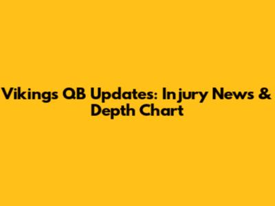 Vikings QB Updates: Injury News & Depth Chart