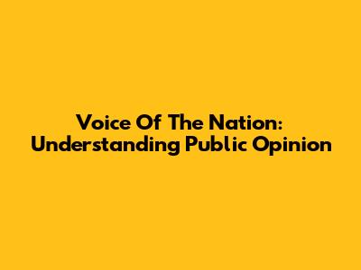 Voice Of The Nation: Understanding Public Opinion