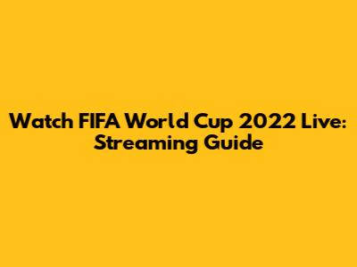 Watch FIFA World Cup 2022 Live: Streaming Guide