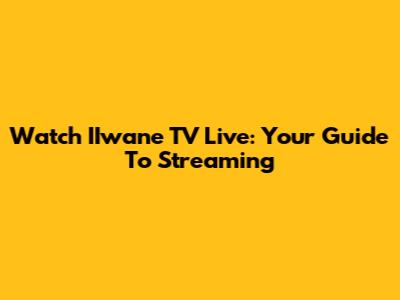 Watch IIwane TV Live: Your Guide To Streaming