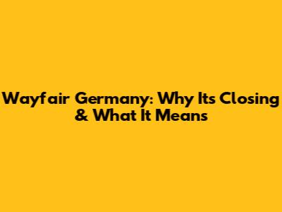 Wayfair Germany: Why It's Closing & What It Means