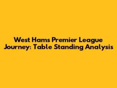 West Ham's Premier League Journey: Table Standing Analysis
