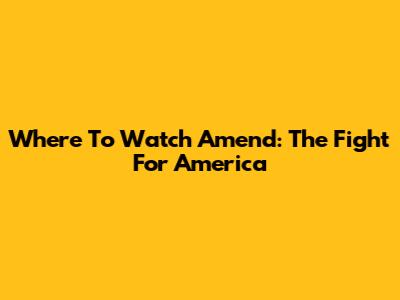 Where To Watch Amend: The Fight For America