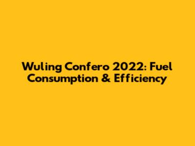 Wuling Confero 2022: Fuel Consumption & Efficiency