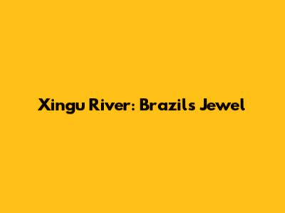Xingu River: Brazil's Jewel