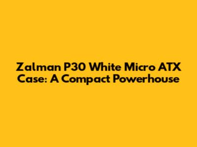 Zalman P30 White Micro ATX Case: A Compact Powerhouse