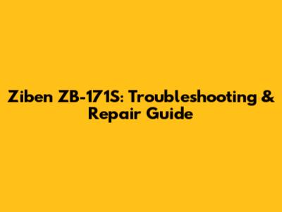 Ziben ZB-171S: Troubleshooting & Repair Guide